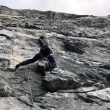 Sigi klettert einen Klassiker in Urdiviki