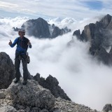 Sigi auf dem Gipfel des Cima dei Lastei (Foto: Caro)